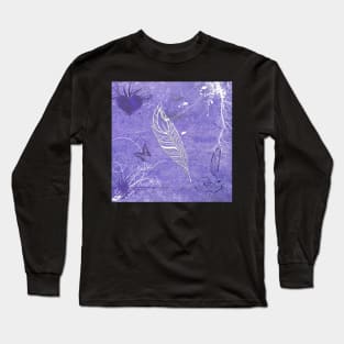 Feather Purple Butterflies Graphic Desired, Beautiful Inspired Spiritual Design, face masks, Phone Cases, Apparel & Gifts Long Sleeve T-Shirt